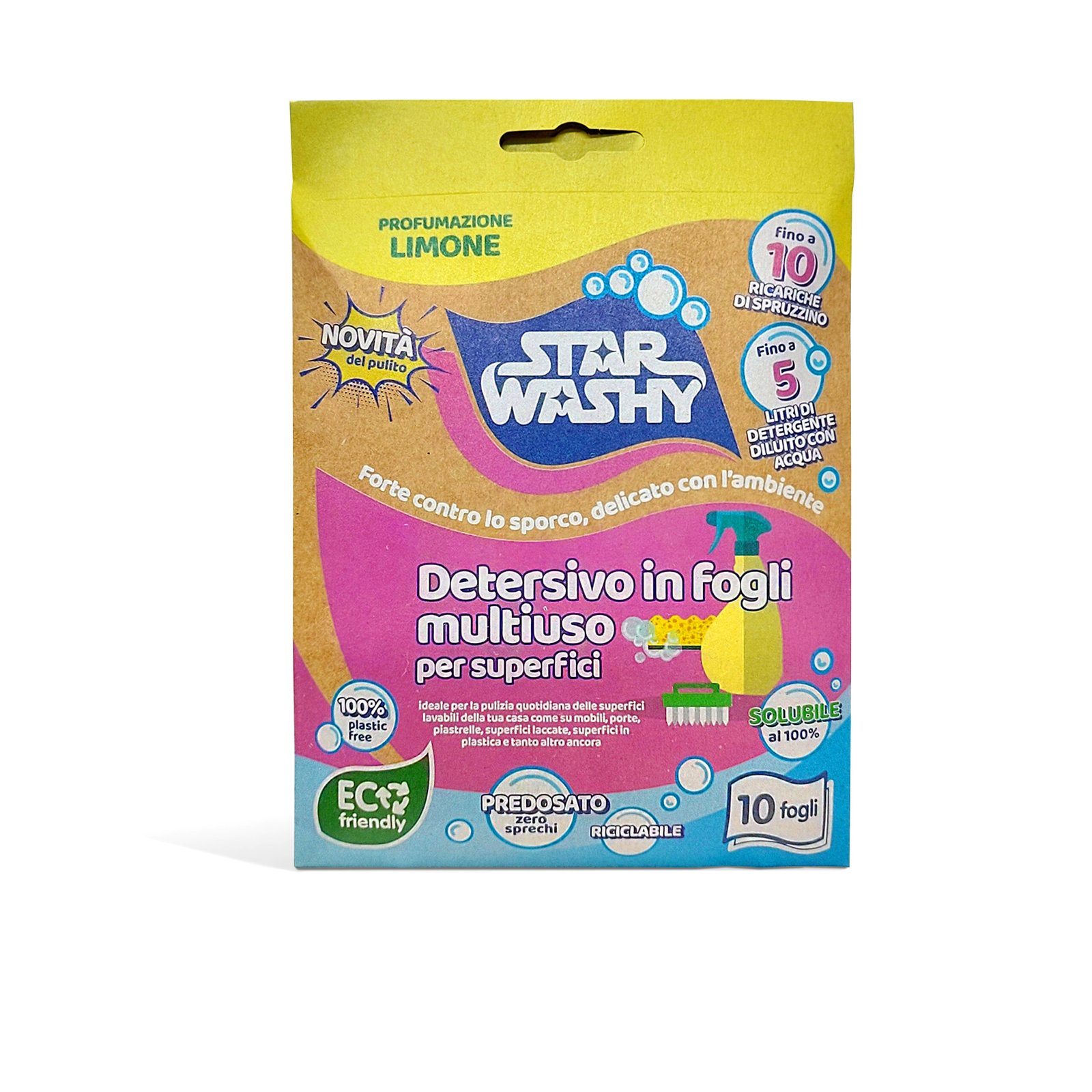 Detersivo in fogli Multiuso per superfici - 10 Fogli