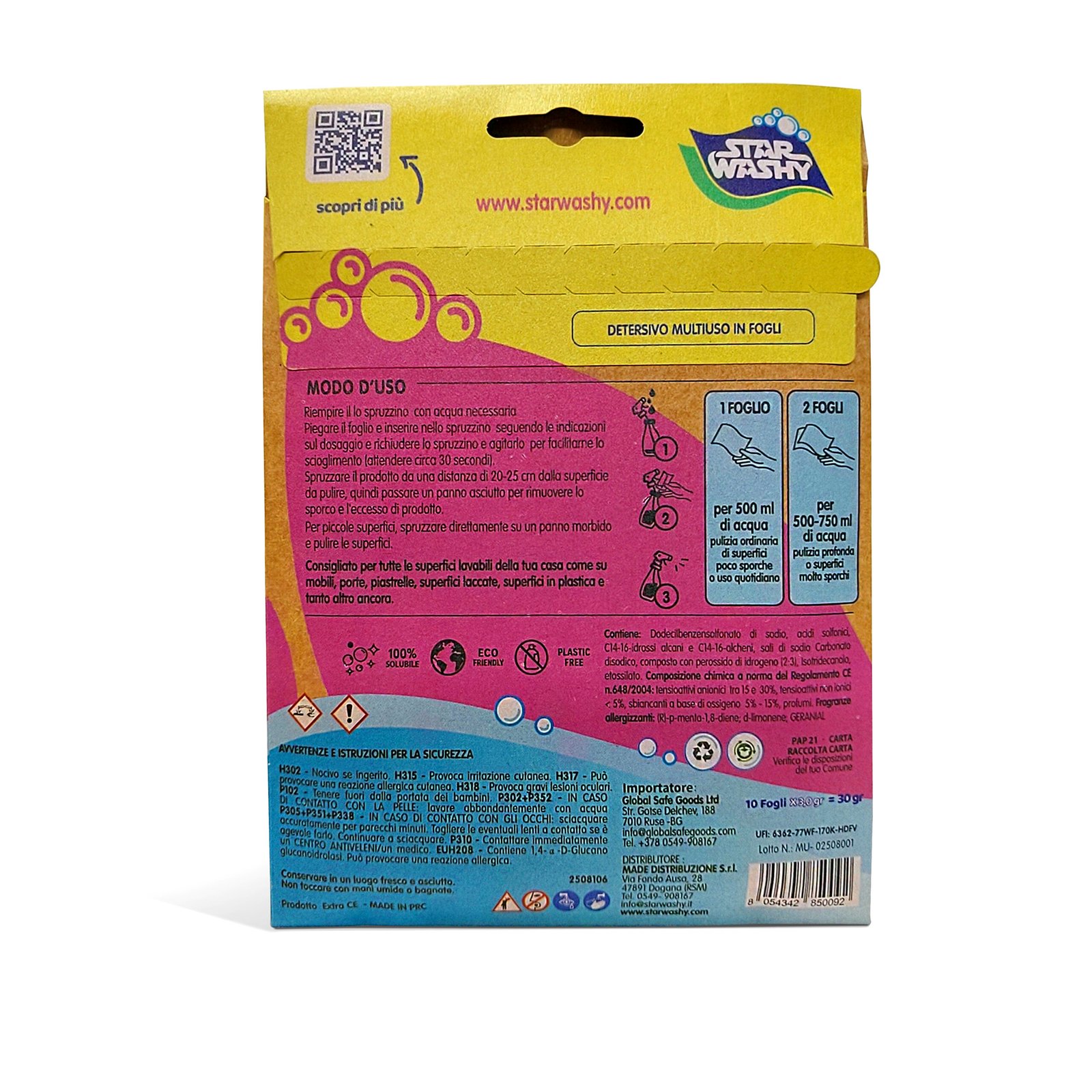 Detersivo in fogli Multiuso per superfici - 10 Fogli - immagine 2